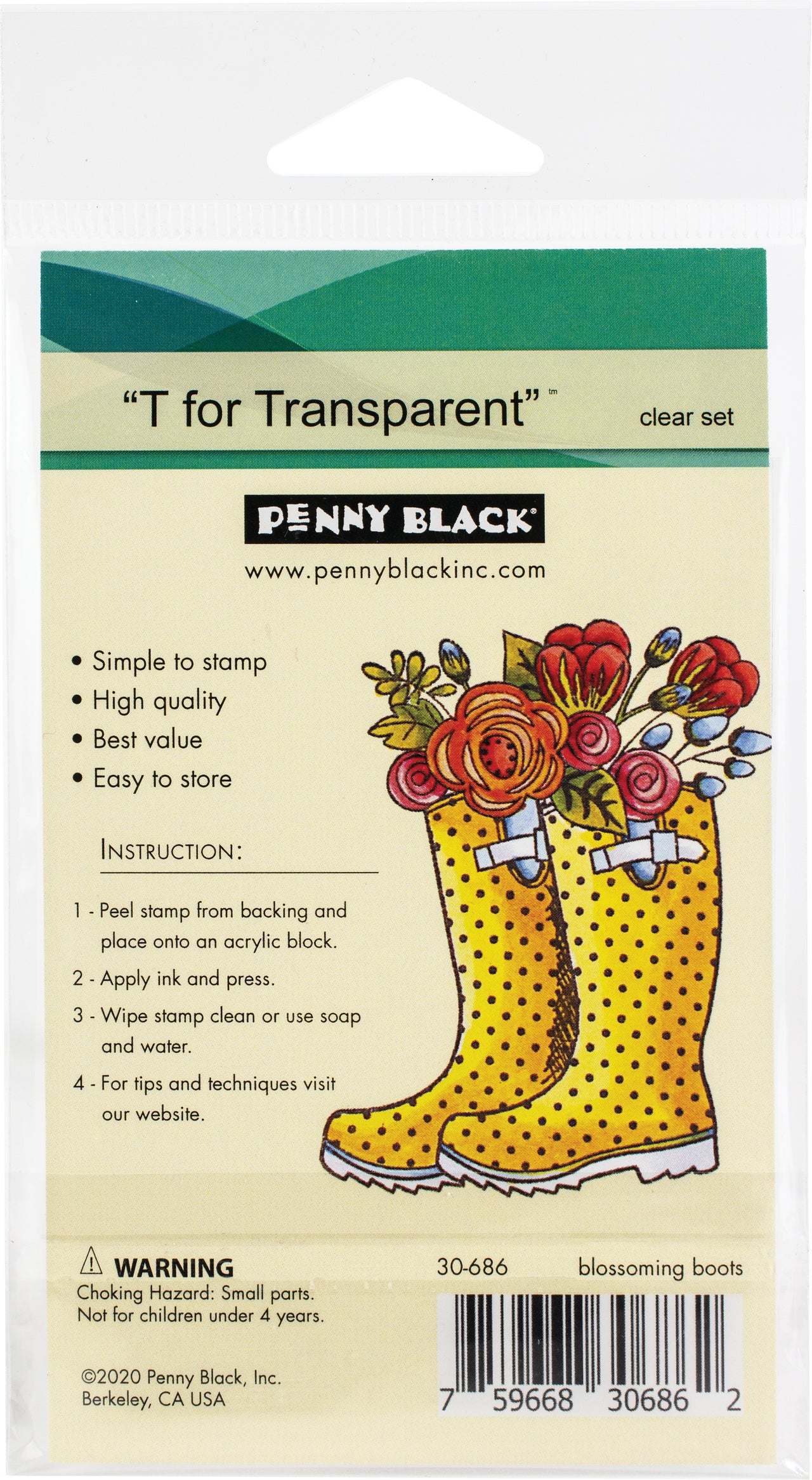 Penny Black Clear Stamps - Blossoming Boots