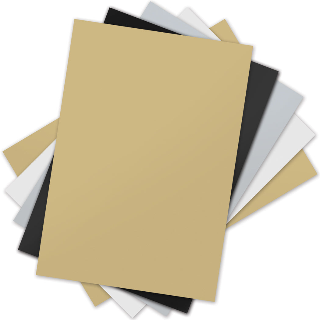 Sizzix Inksheets Transfer Film Sheets 4"X6" 5/Pkg - Assorted - Gold, Silver, White & Black