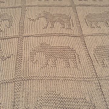 Elephant Patch Blanket, Knitting Pattern