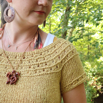 Eyelet Yoke Pullover