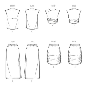 Simplicity Misses' Knit Top and Skirt in Two Lengths S9757 - Sewing Pattern