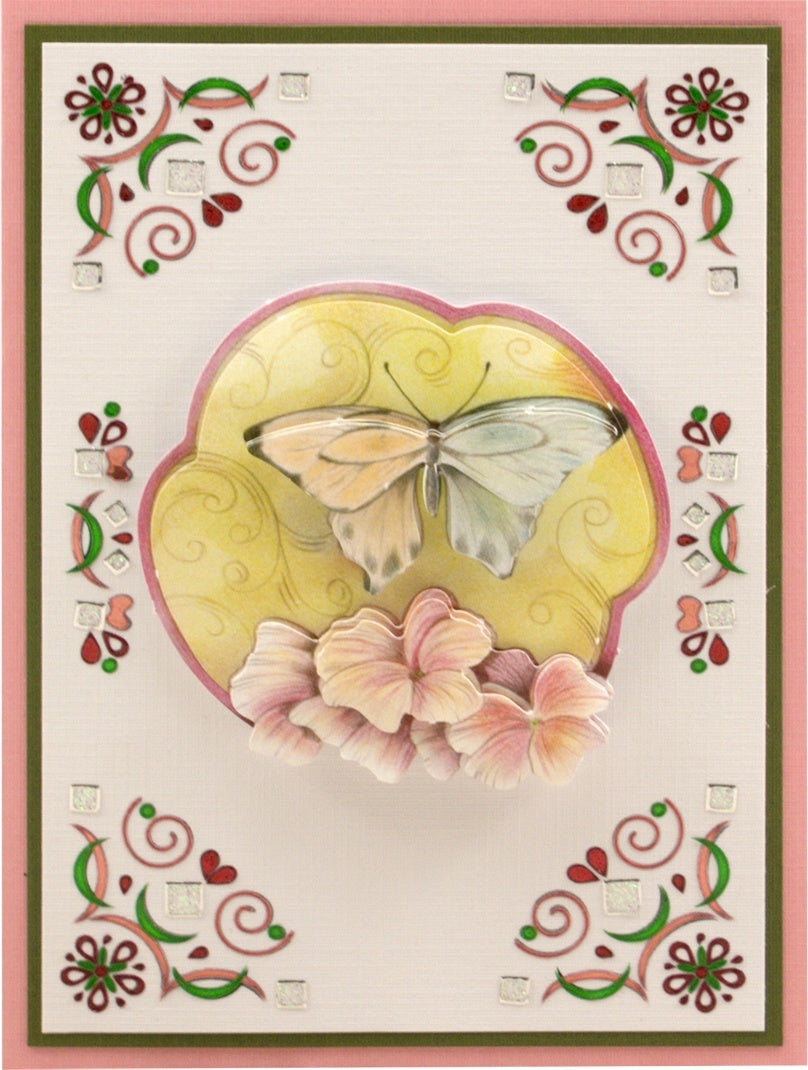 Artdeco Creations Couture Creations Hobbydots 3D Push Out Kit - Vintage Pink Butterfly