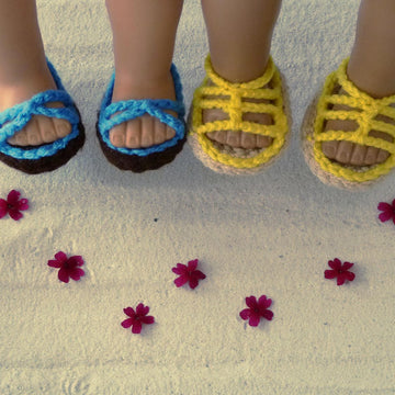 Summer Sandal Pack 1 -  Strappy & Gladiator Sandals Pattern - American Girl or other 18 inch Doll Shoes