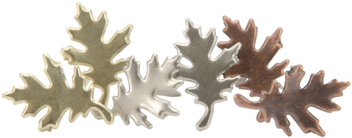 Creative Impressions Metal Paper Fasteners 25/Pkg - Leaves - Antique