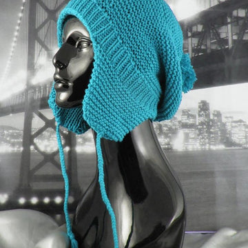 Bobble Garter Stitch Trapper Slouch Hat