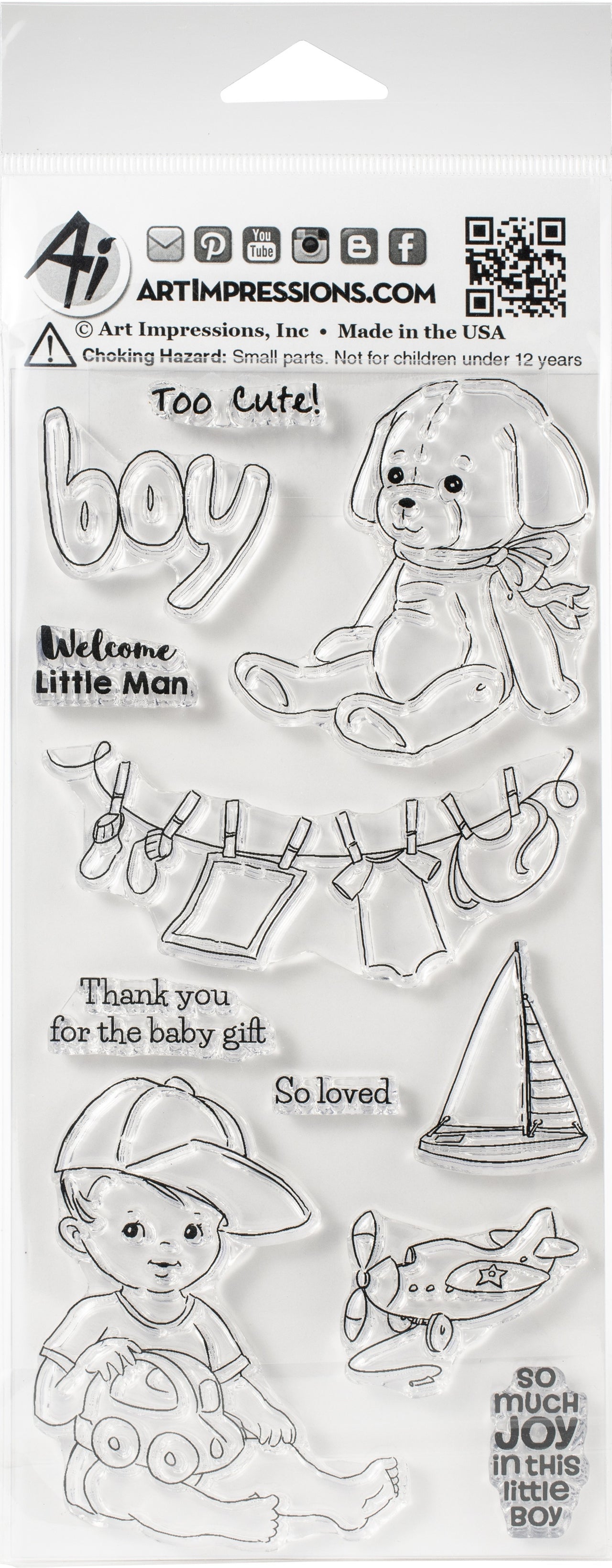 Art Impressions Baby Clear Stamps - Baby Boy