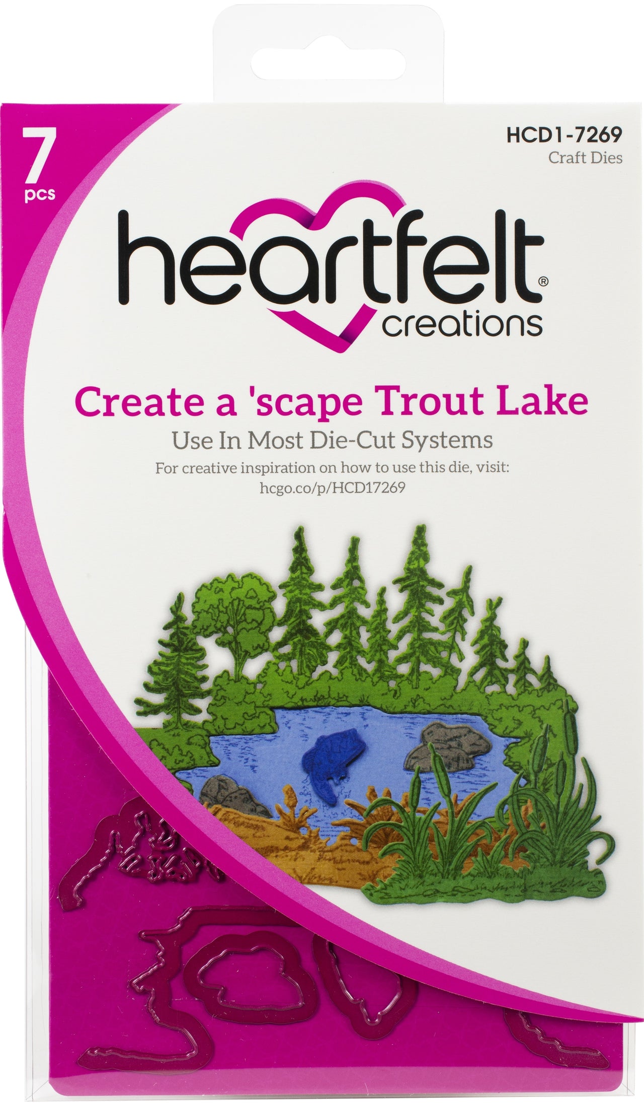 Heartfelt Creations Cut & Emboss Dies - Create A 'scape Trout Lake .5" To 4"