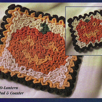 Wiggly Jack-O-Lantern Hot Pad and Coaster