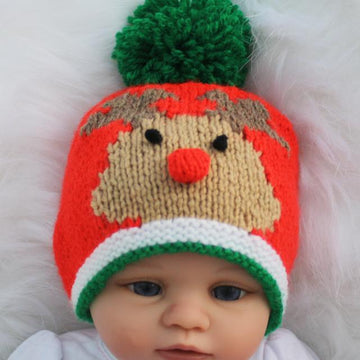 Rudolph Bobble Hat & Teabag Hat DK Knitting Pattern P2 — Elizabeth Primrose Patterns