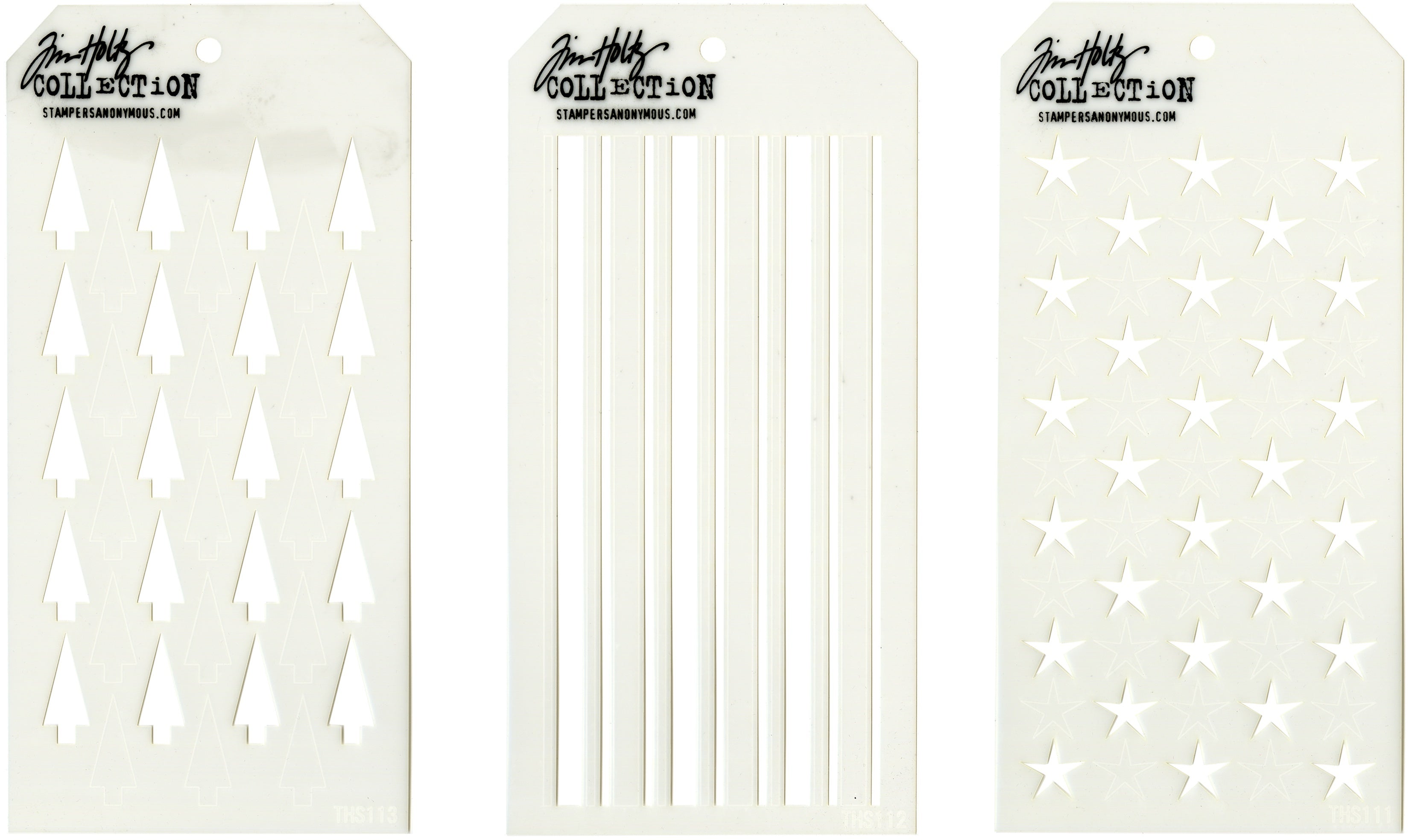 Stampers Anonymous Tim Holtz Mini Layered Stencil Set 3/Pkg - Set #37