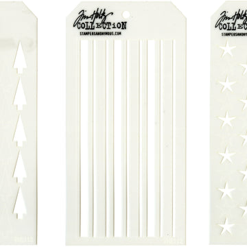 Stampers Anonymous Tim Holtz Mini Layered Stencil Set 3/Pkg - Set #37