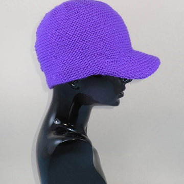 Unisex Curve Peak Garter Stitch Cap