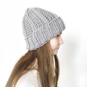 Easy Chunky Beanie Hat Knitting Pattern, Beginner Project