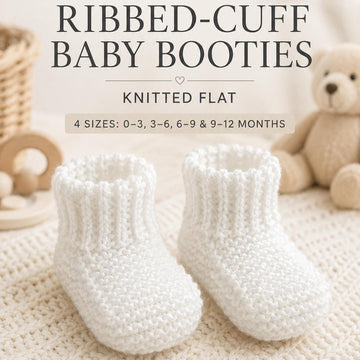 Knit Flat Baby Booties Pattern – 4 Sizes