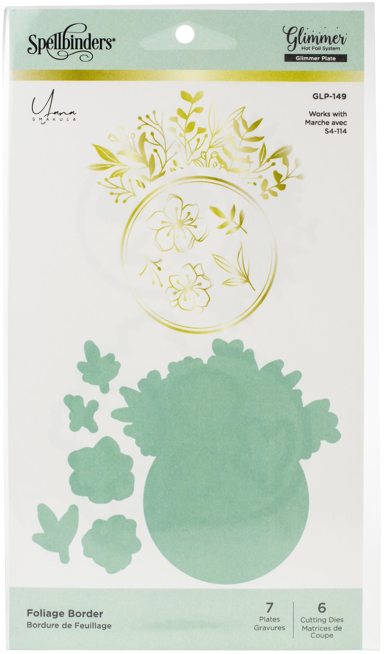 Spellbinders Glimmer Hot Foil Plate & Die By Yana Smakula - Foliage Border From Foil Basics