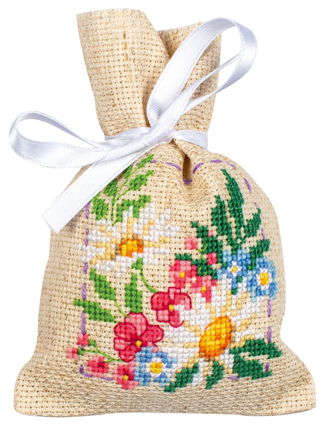 Vervaco Bag Kit Spring Flowers Set Of 3 Cross Stitch Kit
