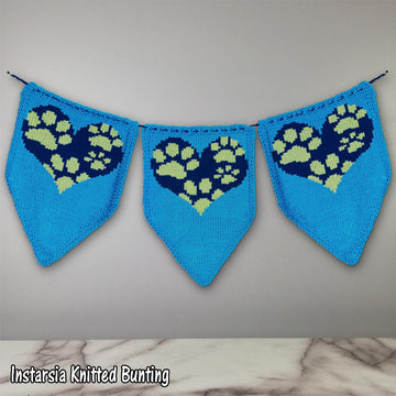 Intarsia - Heart of Paw Prints - Chart Only