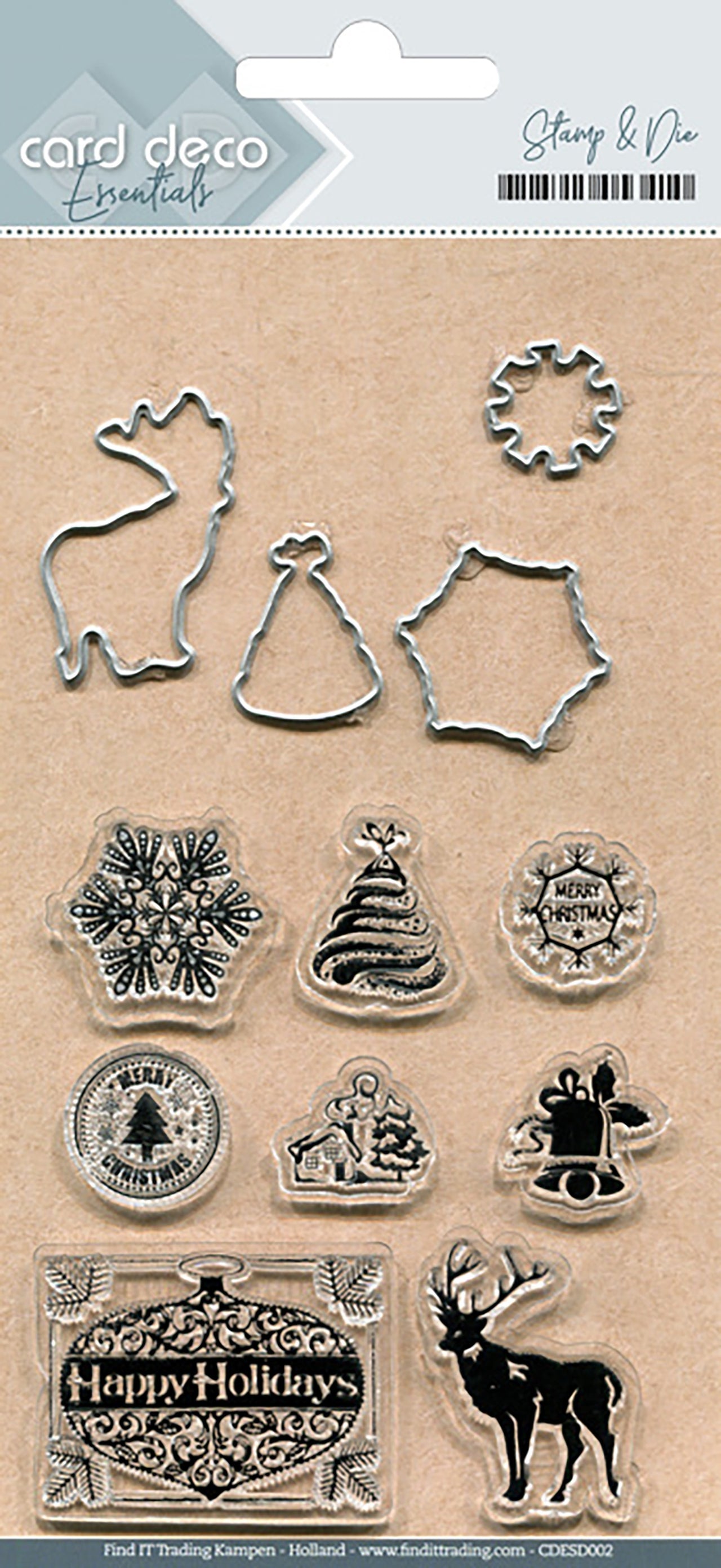 Find It Trading Card Deco Stamp & Die Set - Happy Holidays