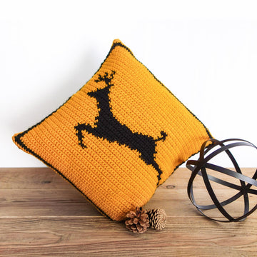 036- Deer warning sign pillow cover