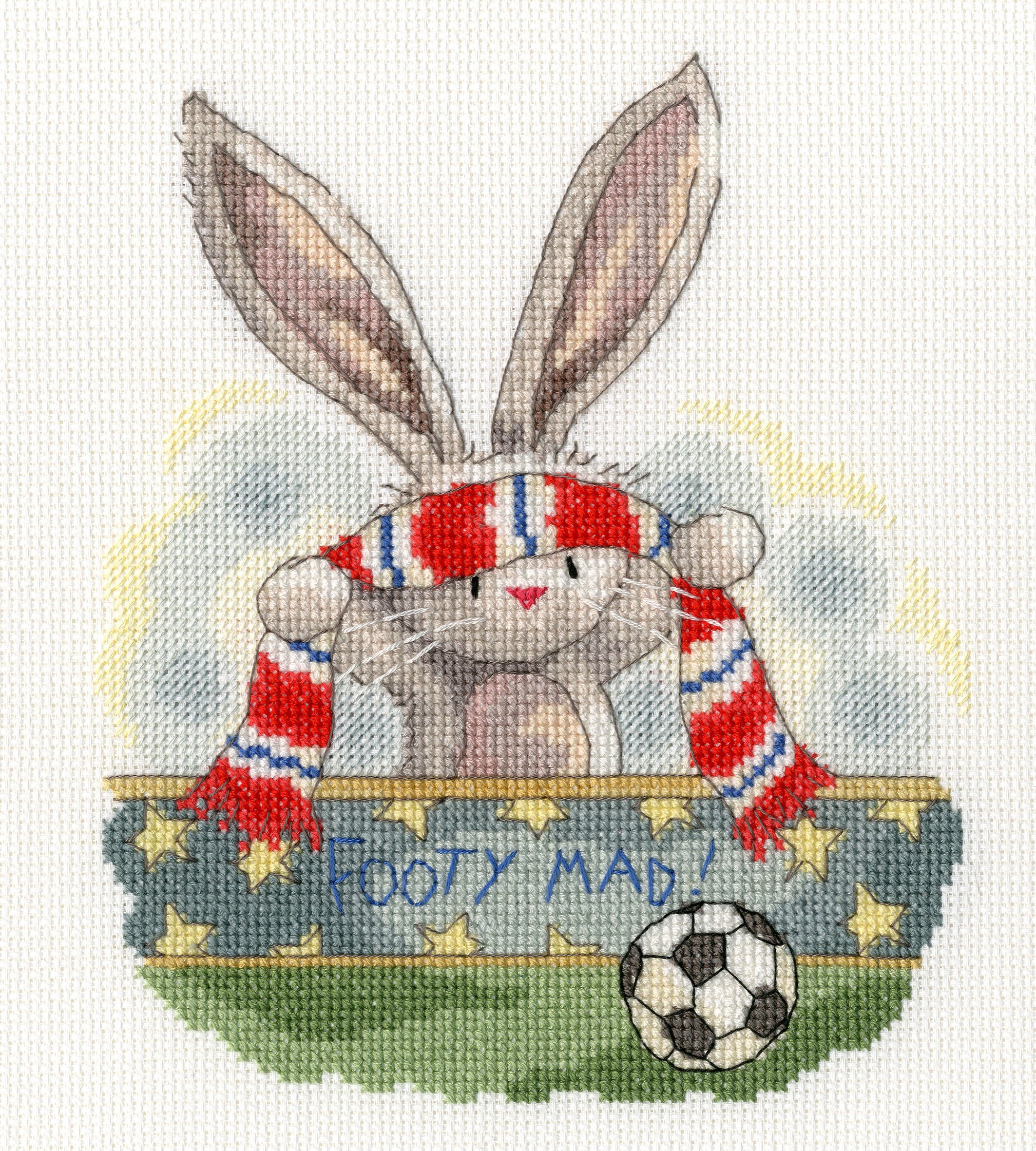 Bothy Threads Bebunni - Footy Mad - 18cm x 20cm