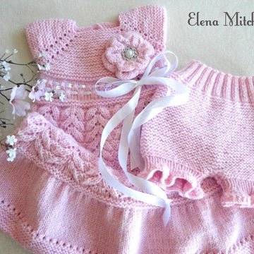 Knitting PATTERN Baby Dress Knitted Baby Pants by Elena Mitchell