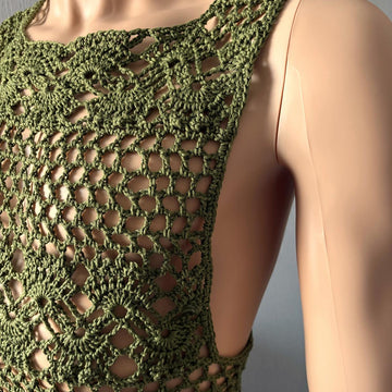 Lace Mesh Striped Top