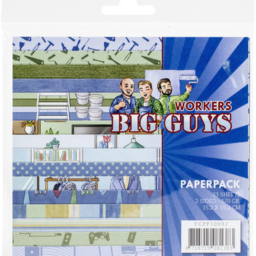 Find It Trading Yvonne Creations Paper Pack 6"X6" 23/Pkg - Big Guys Workers, Double-Sided