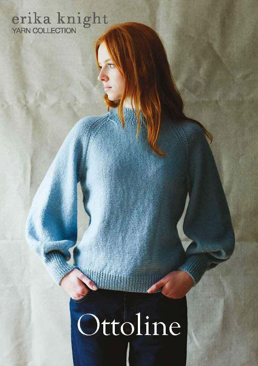 Ottoline Raglan Sweater in Erika Knight British Blue Wool - Downloadable PDF