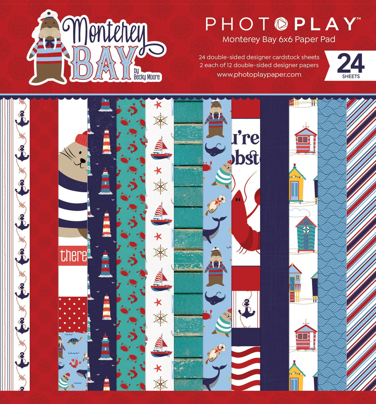 Photoplay Paper PhotoPlay Double-Sided Paper Pad 6"X6" 24/Pkg - Monterey Bay
