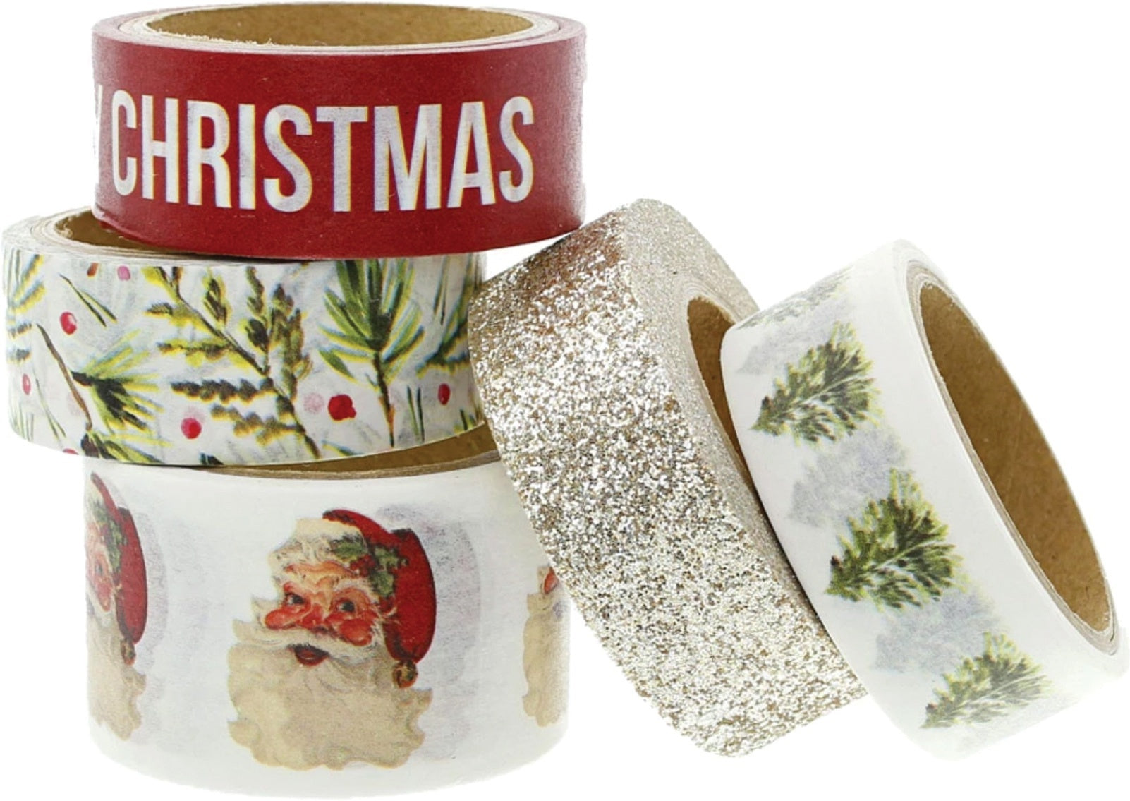 Teresa Collins Washi Tape Tube 5/Pkg - Christmas Story Santa