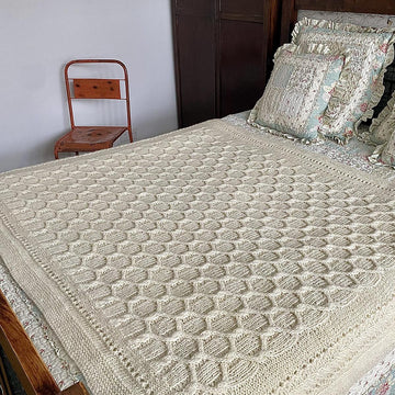 Cabled Trellis Blanket