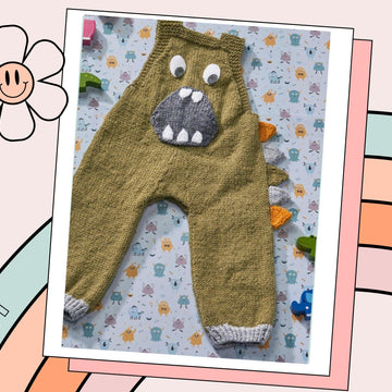 Monster Pants, Baby Dinosaur Romper Knitting Pattern