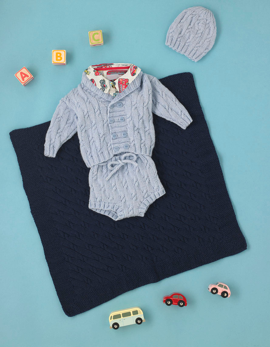 Knotty Set - Free Knitting Pattern for Babies in Paintbox Yarns Baby DK - Free Downloadable PDF