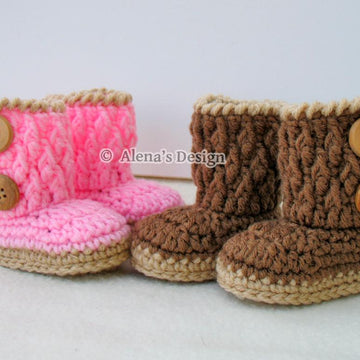 Two-Button Baby Booties Set