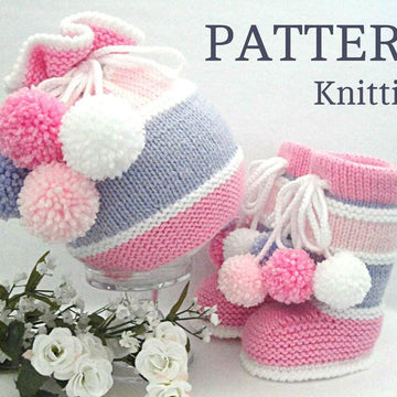 Knitting PATTERN Baby Hat and Booties Baby Boy Baby Girl