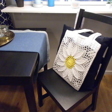 Tasche Shopper Einkaufsnetz Große Blume - dekorativ und vielseitig