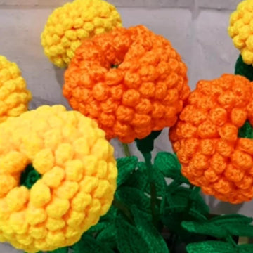 Crochet Marigold flowers