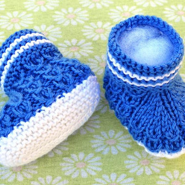 Mock Cables Boot Style Baby Booties