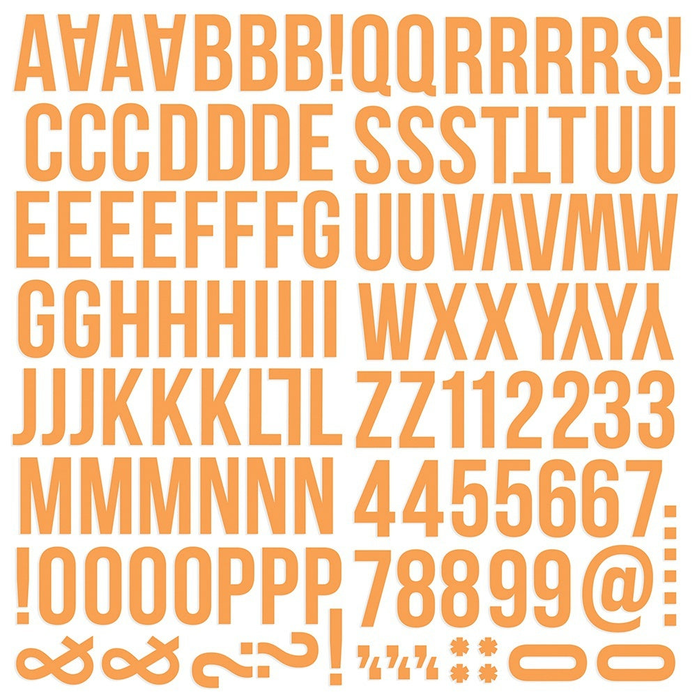 Simple Stories Color Vibe Foam Alpha Stickers 6"X12" 129/Pkg - Orange