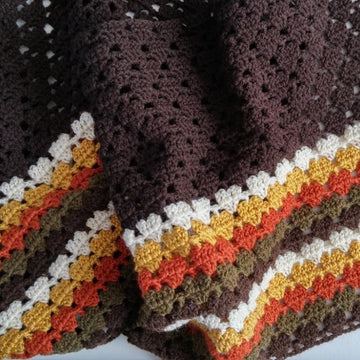 "Autumn glory" Retro Crochet blanket