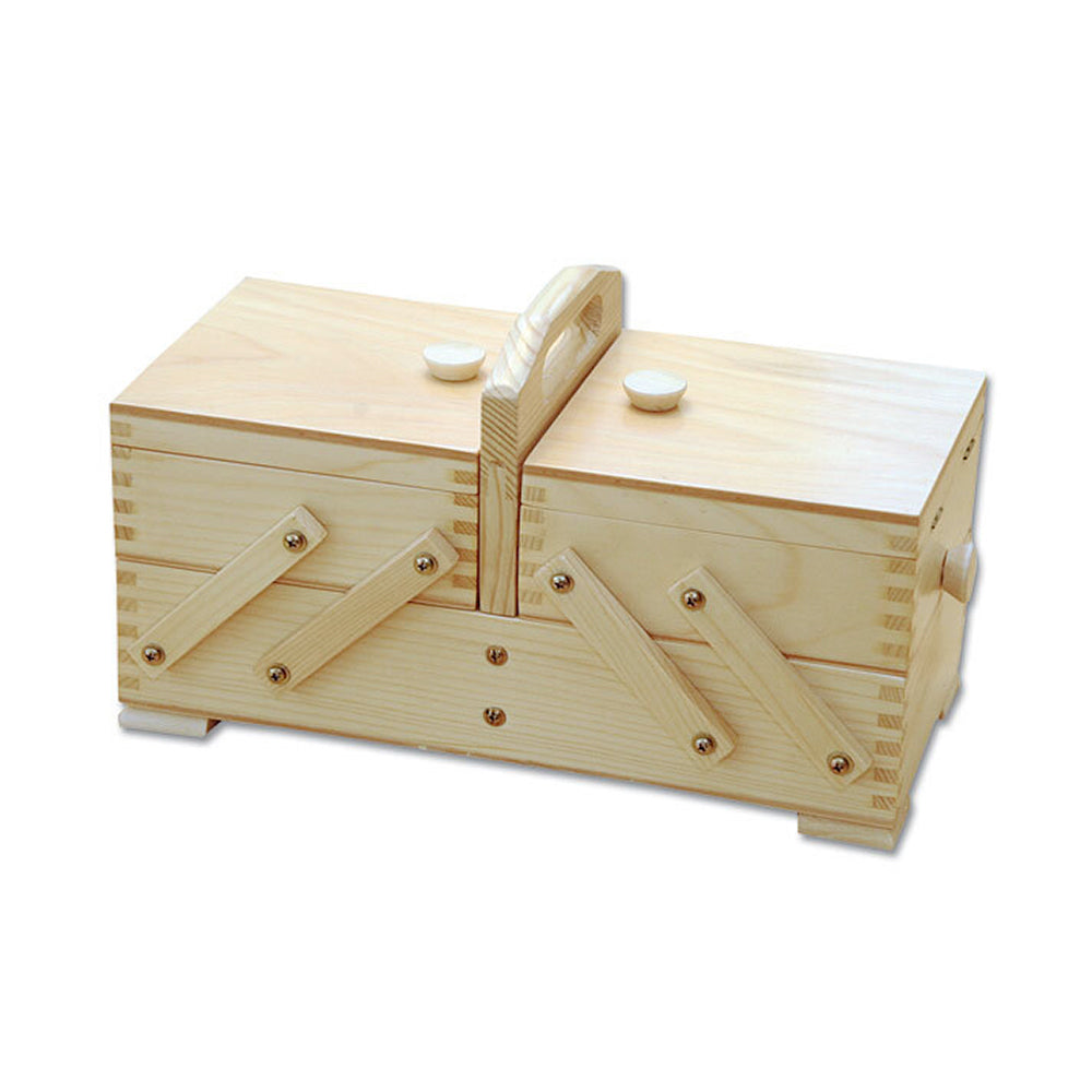 Sewandso Small Cantilever Sewing Box, Pine Wood