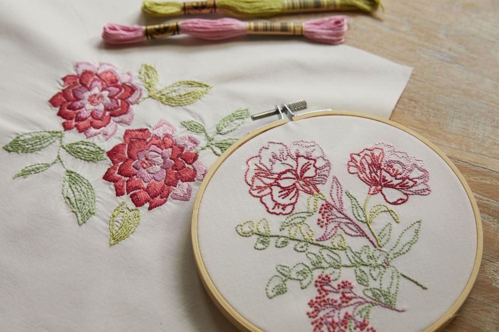 DMC Mindful Making: The Calming Carnations Printed Embroidery Kit