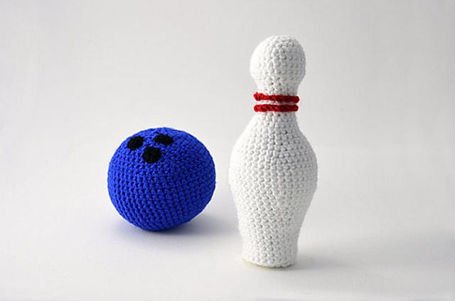 Bowling Ball Crochet Pattern, Bowling Pin Crochet Pattern, Bowling Amigurumi