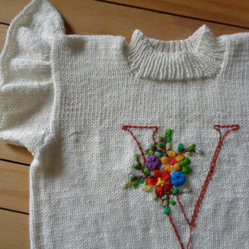 Floral Initial Baby Tee