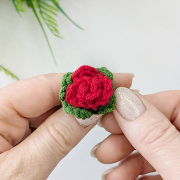 Crochet Mini Rose Pattern, Easy Flower Decor