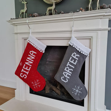 Personalised Bobble Name Christmas Stocking