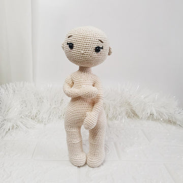 Curly Hair Doll in Pink Dress Amigurumi