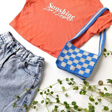 Checkered Baguette Bag