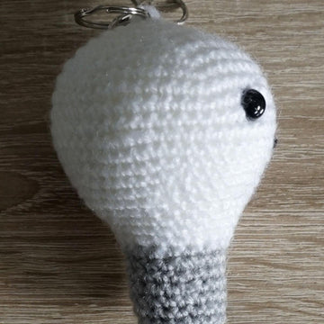 Crochet pattern light bulb keychain