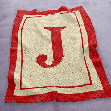 Letter J Alphabet Blanket C2C CROCHET PATTERN